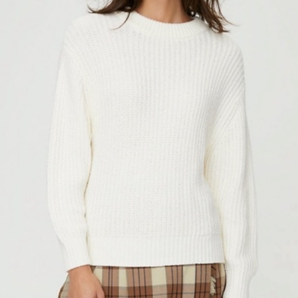 Wilfred Aritzia Salette Chenille Cozy Cream Knit Sweater